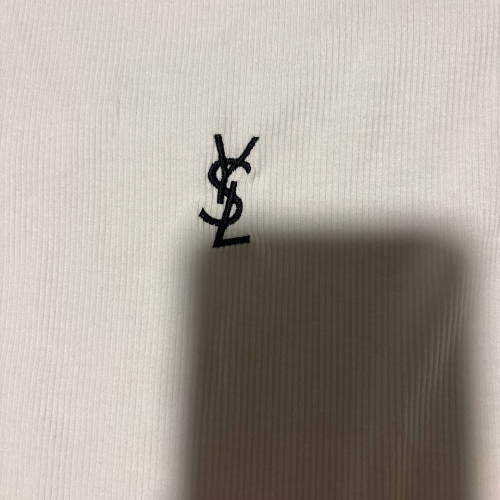 Saint Laurent White Tank Top with Black Logo - Picture 3 of 4